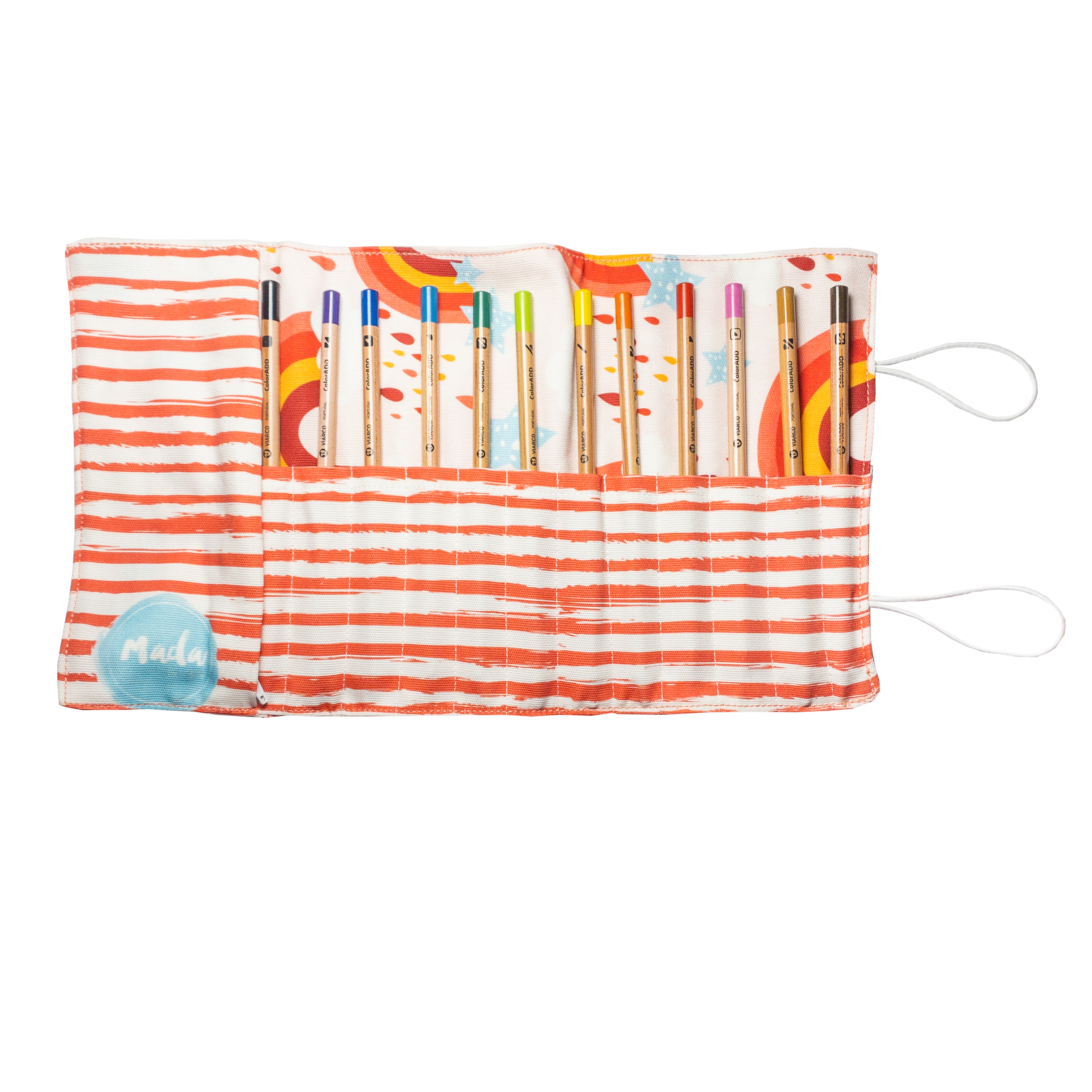 Pink Rainbow Long Pencil Case-2