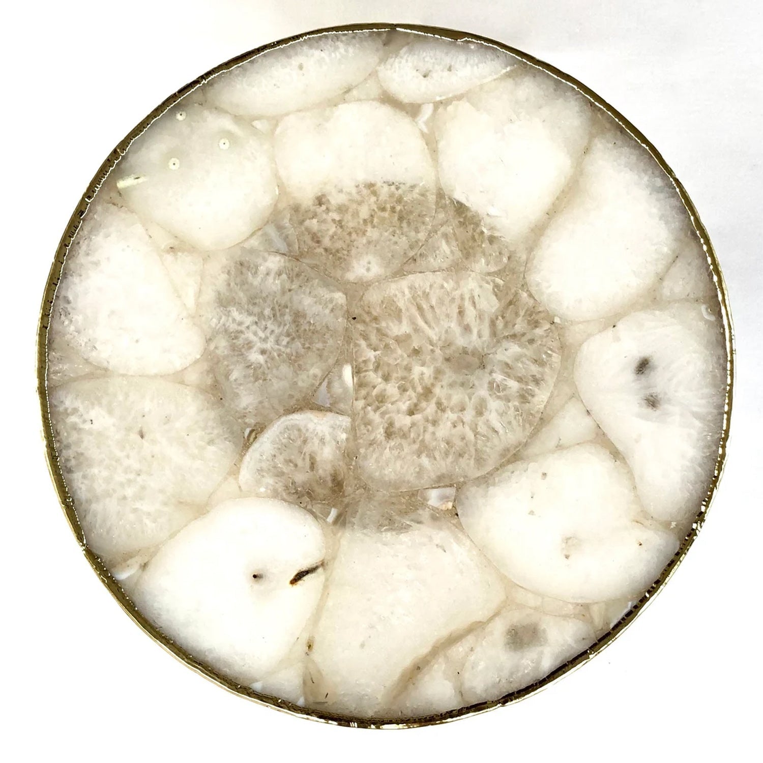 White Crystal Agate Cake Stand/Centrepiece/Display Stand/Tray 10" Round-2