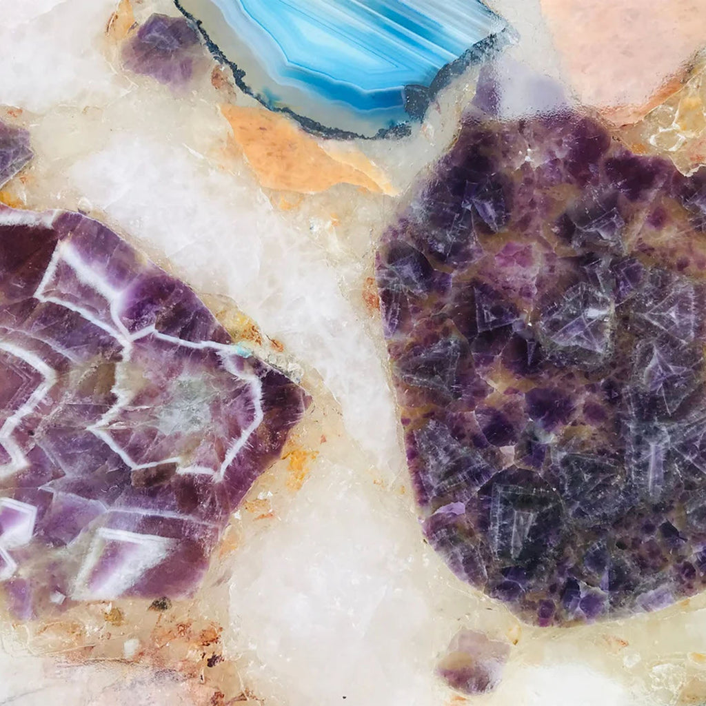 Large Multicolored 12" Diameter Agate Platter/Tray/Personalised Momentos/Sign Boards-4