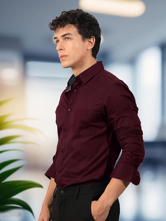 Pinkmint Men's Regular Fit Soft Cotton Blend Casual Combo Shirt with Pocket Design & Spread Collar Full Sleeves Formal Shirt