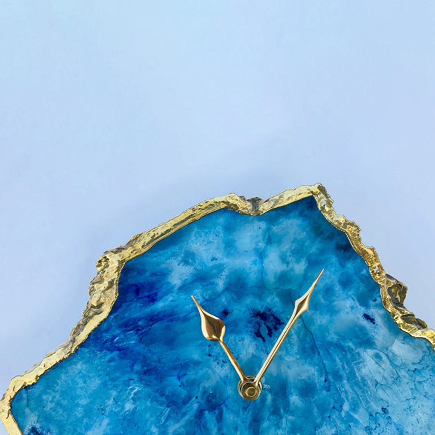 Ocean Blue Large Agate Wall/Table Clock/Personalised Momento-3
