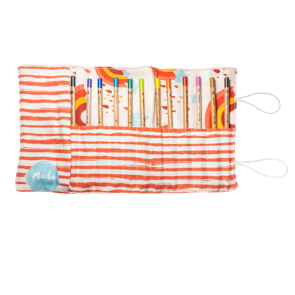 Pink Rainbow Long Pencil Case-2