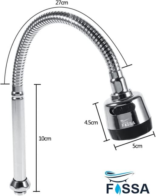 FOSSA 360 Degree Swivel Spout, 304 Stainless Steel Kitchen Sink Faucet Pipe Fittings Adjustable Temperature Single Handle Connection-1