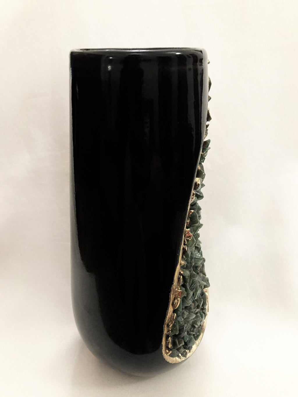 Set of 2 Black Ceramic Vases-4